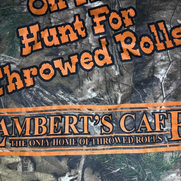 🦌 Russell Outdoors Camo Long Sleeve Tee – Lambert's Cafe Edition Size S - Picture 5 of 6